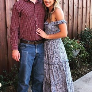 Petal & Pup Blue Floral Maxi Dress